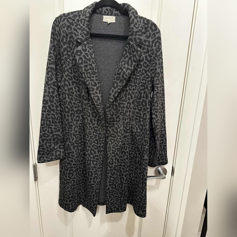 MELLODAY Gray Leopard Print Coat